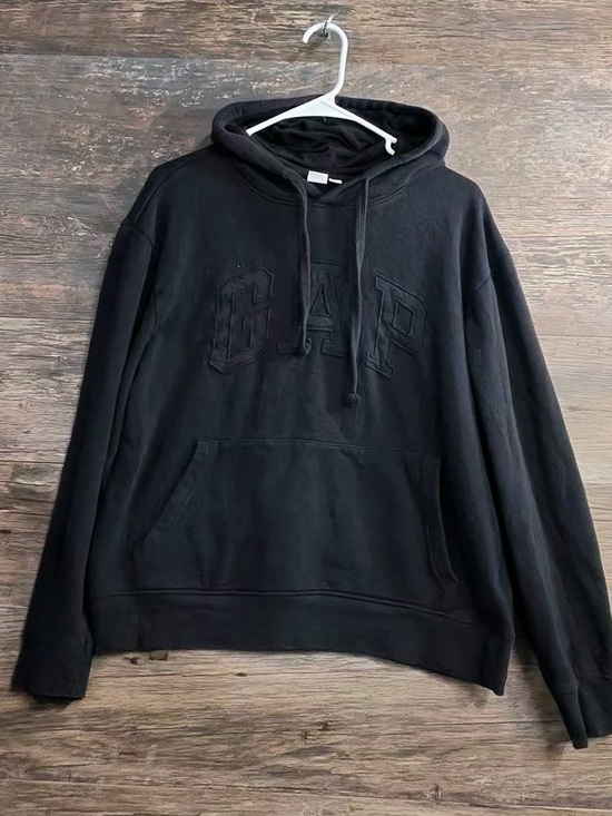 GAP Tops - GAP Black Pullover Hoodie with Embossed Logo